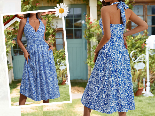ワンピース rSunflower-Printed Midi Dress Her lip to（ハーリップトゥー）の「Sunflower-Printed Midi