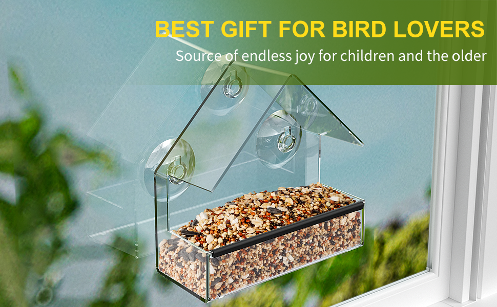 Redboat Samll Window Bird Feeder, Clear Window Bird