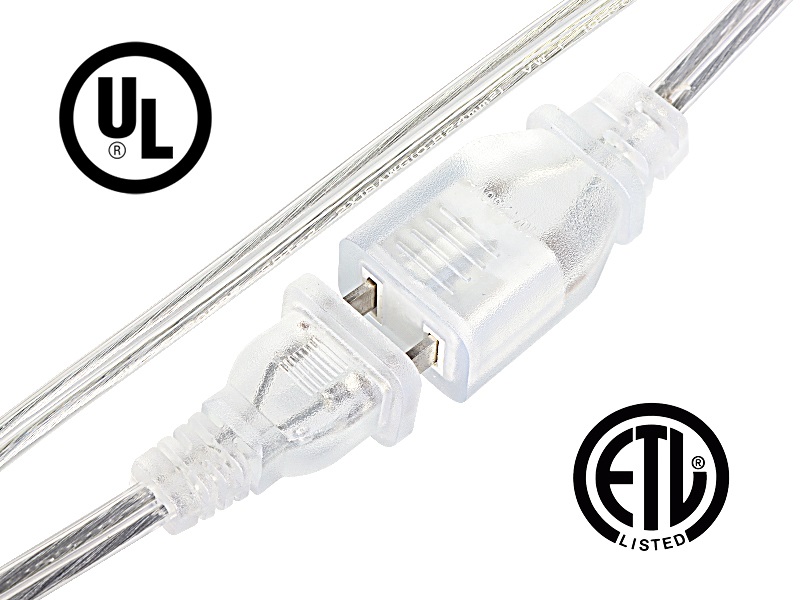 PEESIN Extension Cord 6 Feet, 2 Pack Clear Extension Cord