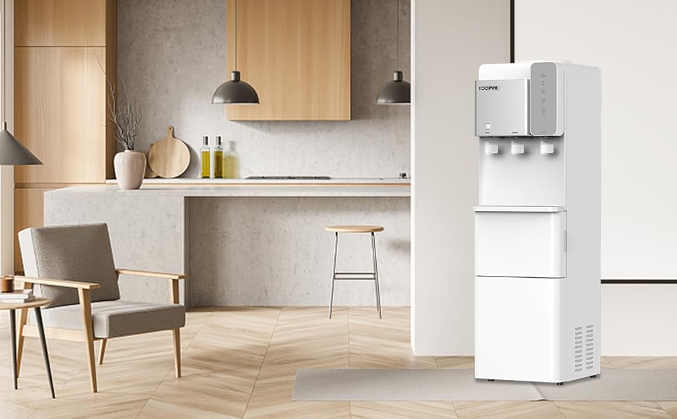 SOOPYK Hot and Cold Water Cooler Dispenser with Ice Maker