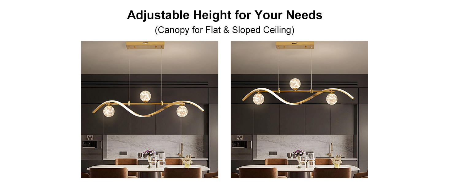 Linear Dinning Room Light Island Lights LED Dimmable Linear Chandelier