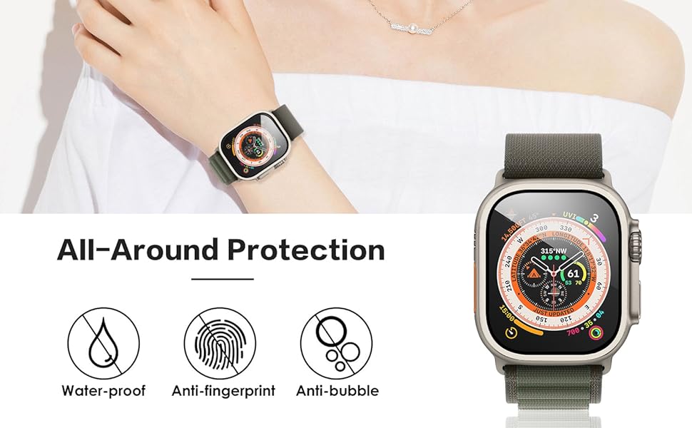 Suoman 2Pack for Apple Watch Ultra Screen Protector Case