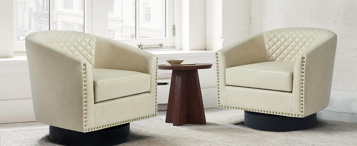 CH0016S-CREAM Swivel Accent Chair