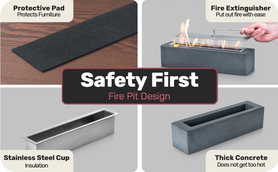 Houswise Tabletop Fire Pit, Small Portable Fire Pit