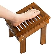 Utoplike Teak Wood Shower Foot Stool for Shaving Legs, Sturdy Shower Foot Rest for Shower Shaving...
