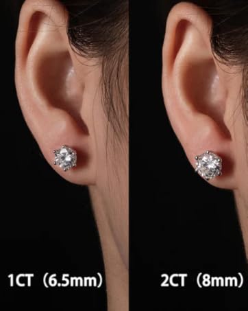 1ct vs 2ct stud earrings