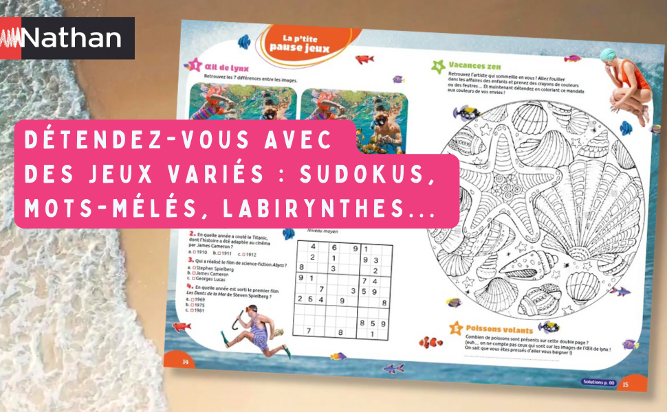 Cahier De Vacances Pour Adultes à Télécharger Cahier de vacances adultes 2025 - 150 jeux variés pour des moments 100%