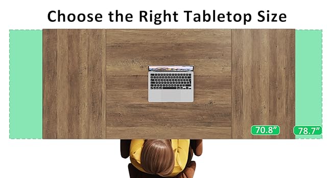 IBF Wood Large Computer Desk, 70.8” Long Home Office Desk for Two Person