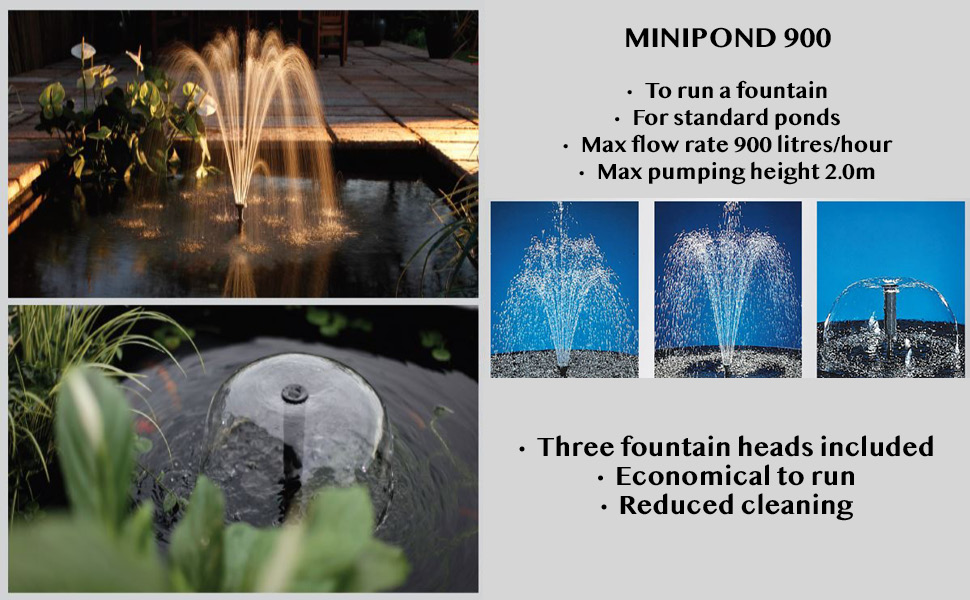 Blagdon Minipond Pond Pump 900 (to Run Fountains for Standard Ponds up