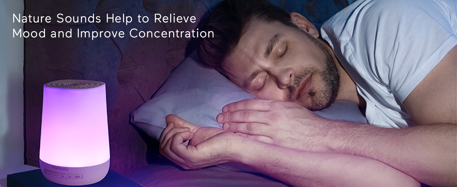 Momcozy White Noise Machine,Sound Machine for Baby Adults with 7 Colour