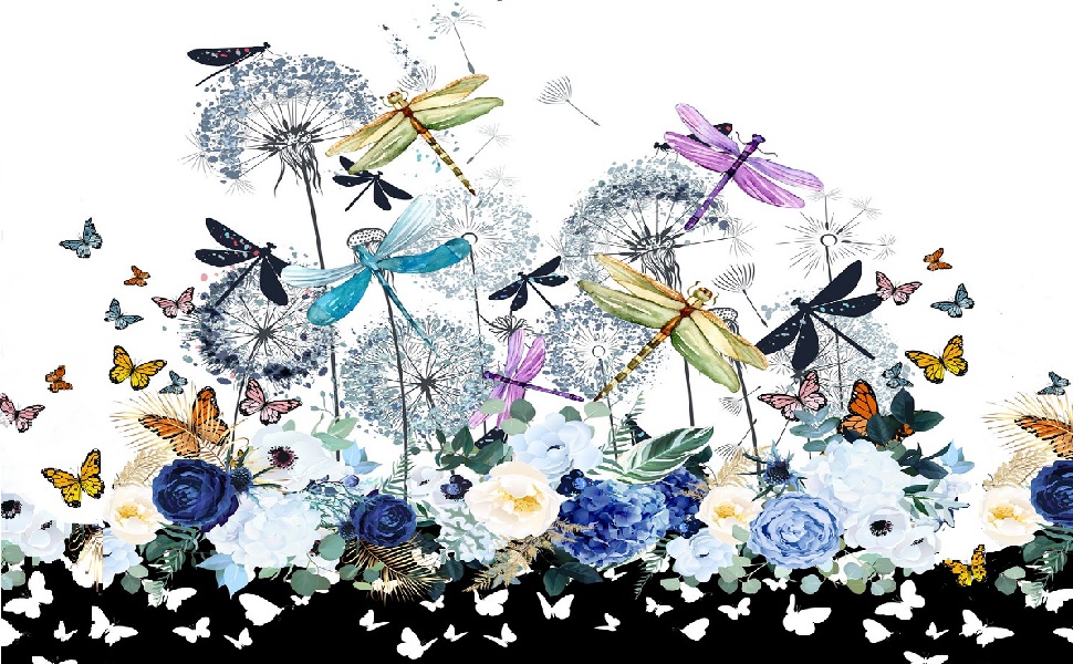Dragonfly Gifts for Women,Dandelion Fitted Sheet Colorful