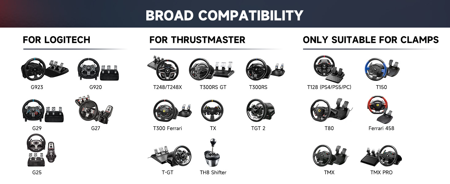 CO-Z Foldable Racing Steering Wheel Stand, Height Adjustable Gaming Wheel Stand with Gear Shift Holder, Simulator Cockpit Compatible with Logitech G920 G27 G25 G29 Thrustmaster T80 T150 TX F430 20 adjustable steering wheel stand