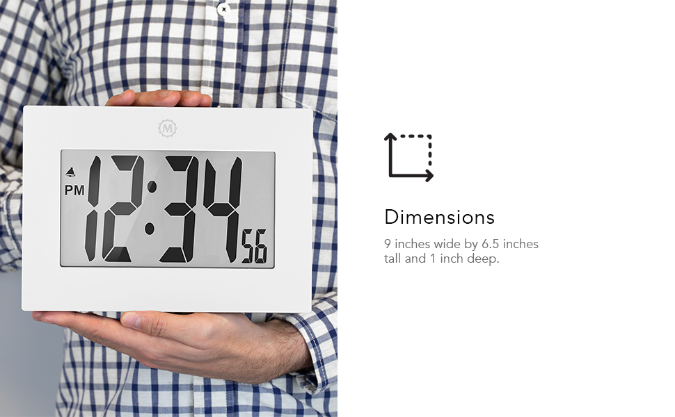 Marathon Large Digital Wall Clock Large Digit Display with Alarm