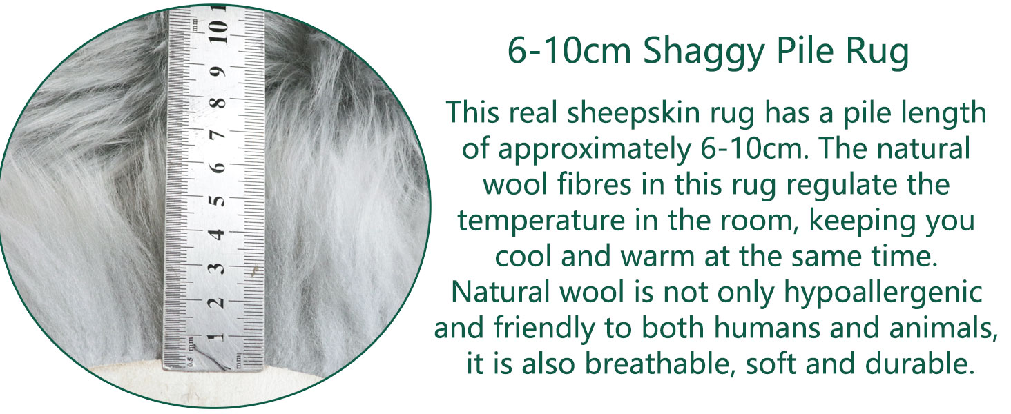 sheep skin rug grey