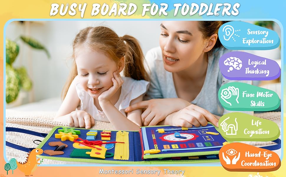 Busy Board Toy for Toddlers, Montessori Sensory Toys Kids