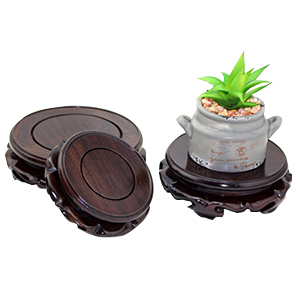 stands have a rich rosewood stain and a stylish