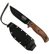 ESEE-6 1095 Carbon Steel, Black Sheath (Black Blade, Natural Canvas Micarta 3D Handle)