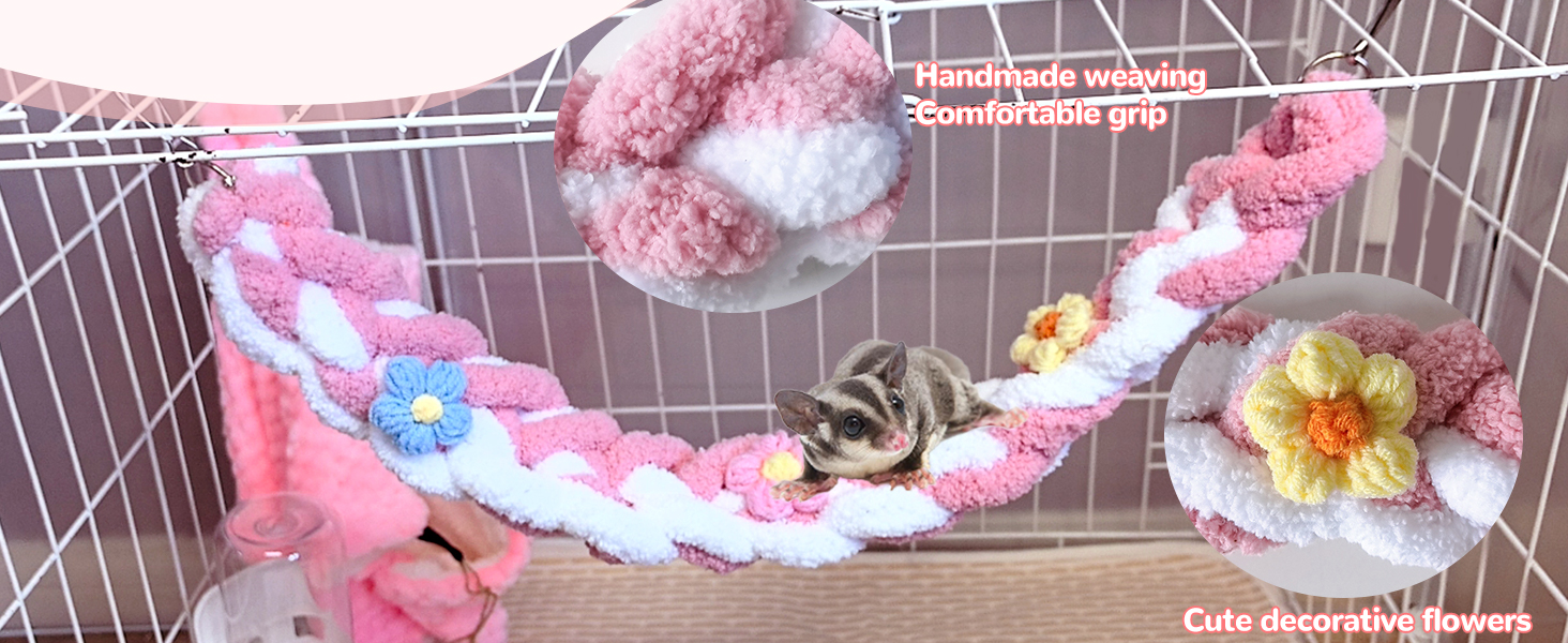 Ferret Hammock 5 Pack Sugar Glider Climbing Ropes Toys Rat Hanging Tunnel Hammock Swing Guinea Pig Hideout Bed Cage Accessories for Mouse Hamster Squirrel Chinchilla Small Animals 14 Rat Hanging Tunnel Hammock