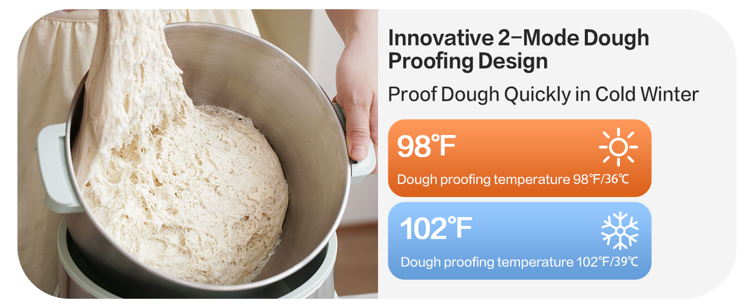 MOKKOM Electric Dough Maker with Proof Dough Function, Microcomputer Timing