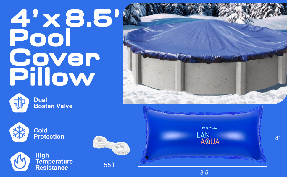 4 x 8.5 Ft Pool Pillows for Above Ground Pools, Winter
