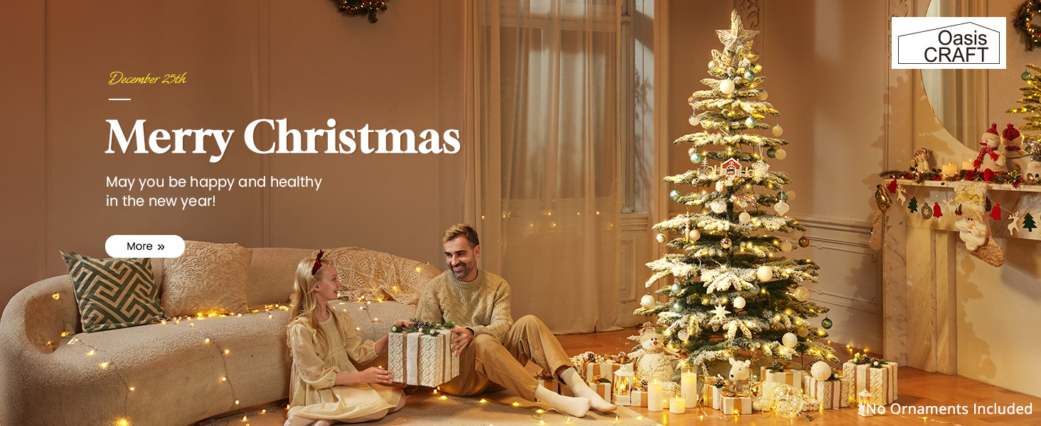 OasisCraft 6.5ft Prelit Artificial Christmas Tree with 400