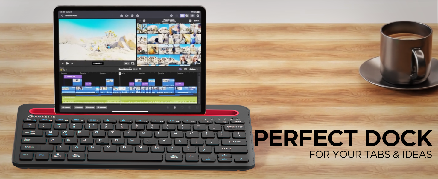 Amkette Optimus Pro Multi Device (4in1) Rechargeable Wireless Keyboard
