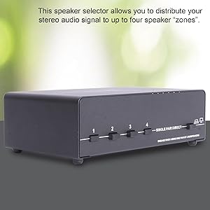 4-CHANNEL HIGH POWER STEREO SPEAKER SELECTOR: