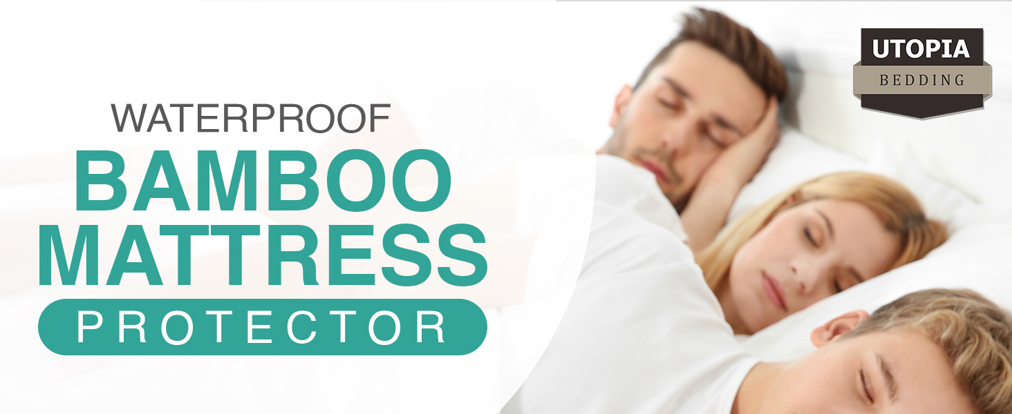 Utopia Bedding Bamboo Waterproof Mattress Protector Queen, Mattress