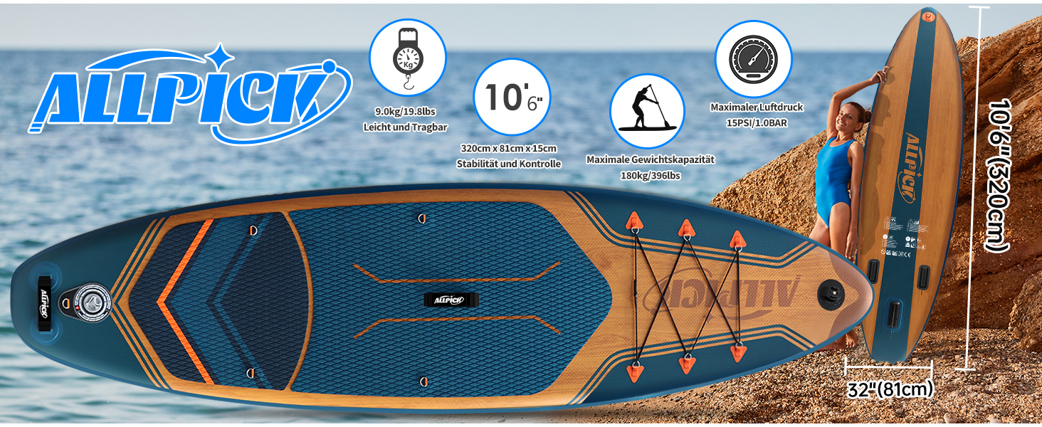 Stand Up Paddling Board size