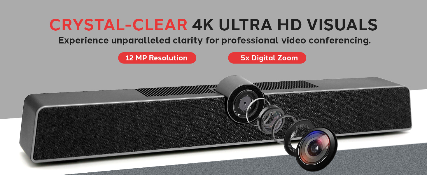 Video Conferencing Camera High Resolution Webcam 12MP Camera Wide Angle Lens Digital Zoom