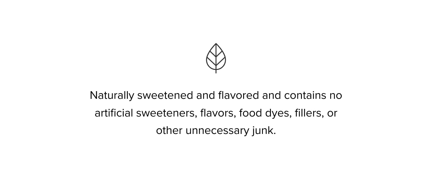 naturally sweetened and flavored