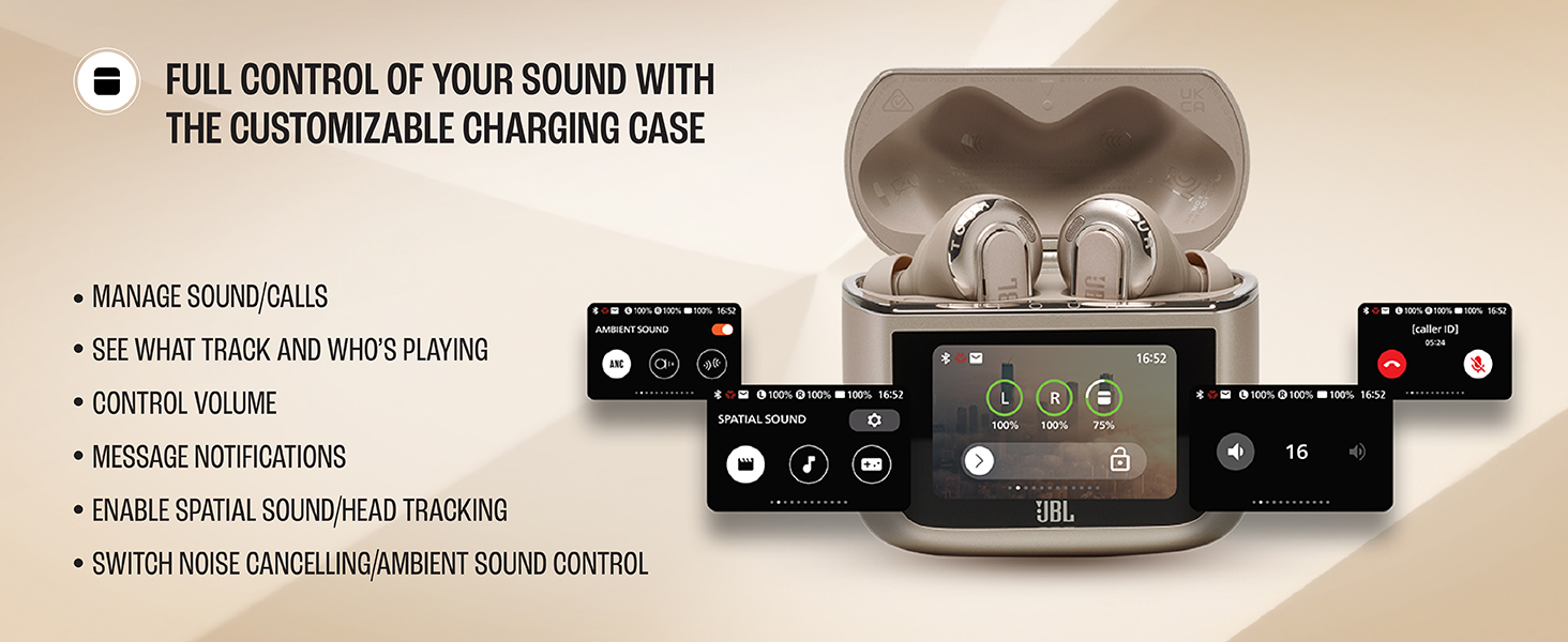 JBL Tour Pro 3 TWS Earbuds Customizable charging case