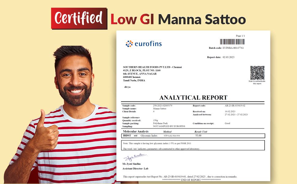 Manna Sattoo is Certified Low GI Sattoo