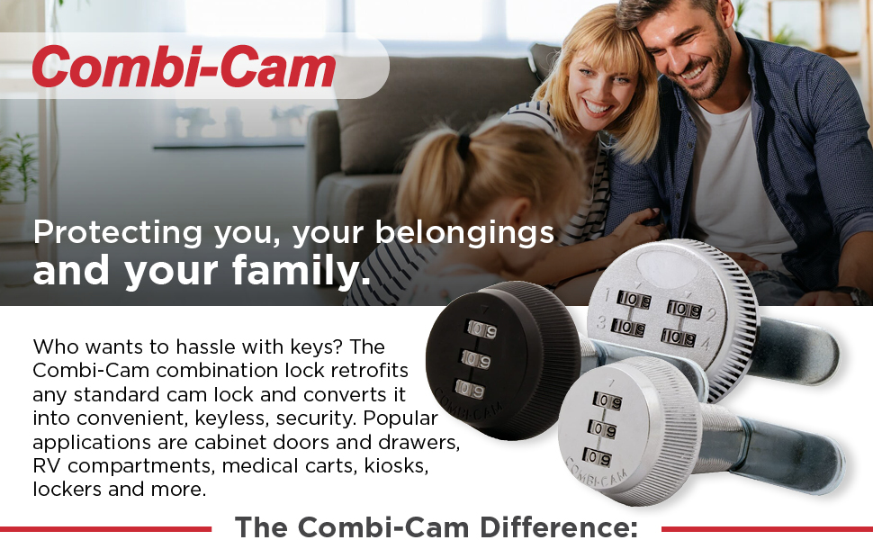 CombiCam 7803S 4Dial Combination Lock with 5/8" Cylinder and Chrome Finish