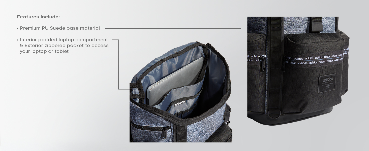 adidas Kantan Backpack, Jersey Onix Grey/Black, One Size