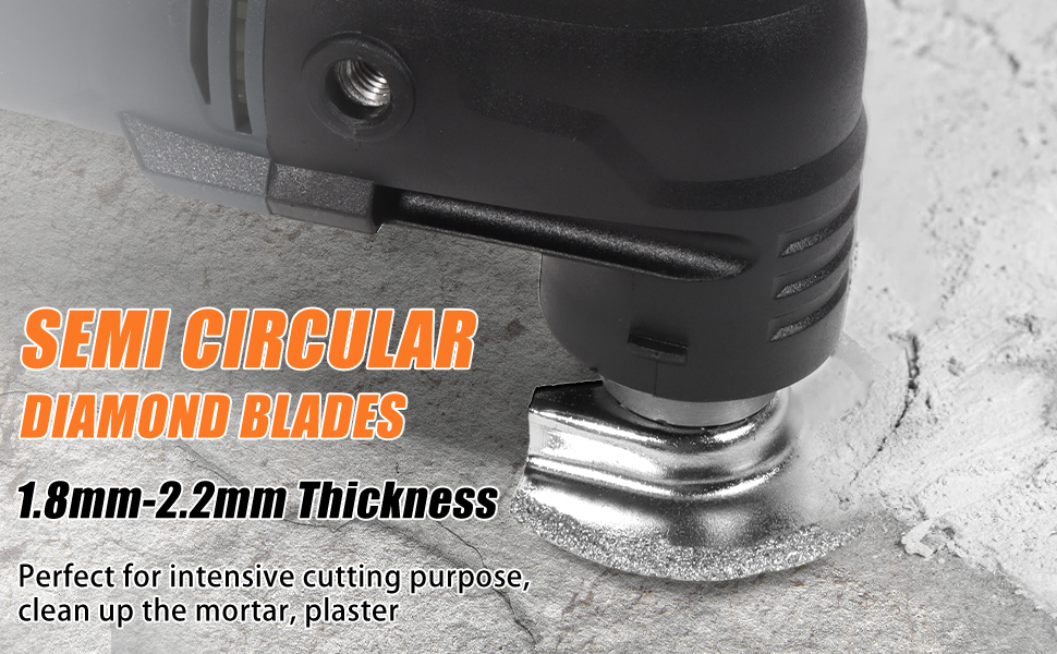 Oscillating Tool Blades, 6 Pcs Oscillating Multi Tool Diamond Segment Swing Semi Circle Grit