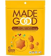 MadeGood Star Puffed Crackers, Cheddar, 6 Bags (4.26oz Each) Gluten Free Crackers