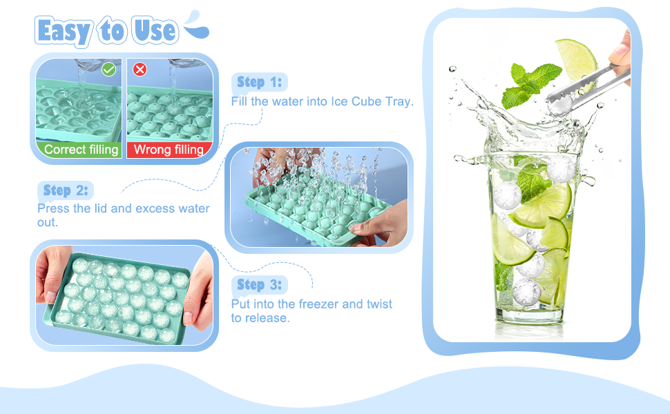 4 Pack Whiskey Ice Cube Tray with Lid Large Whiskey Ice