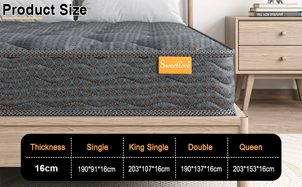 Sweetlove Innerspring Queen Mattress, Spring Foam Mattress Comfort