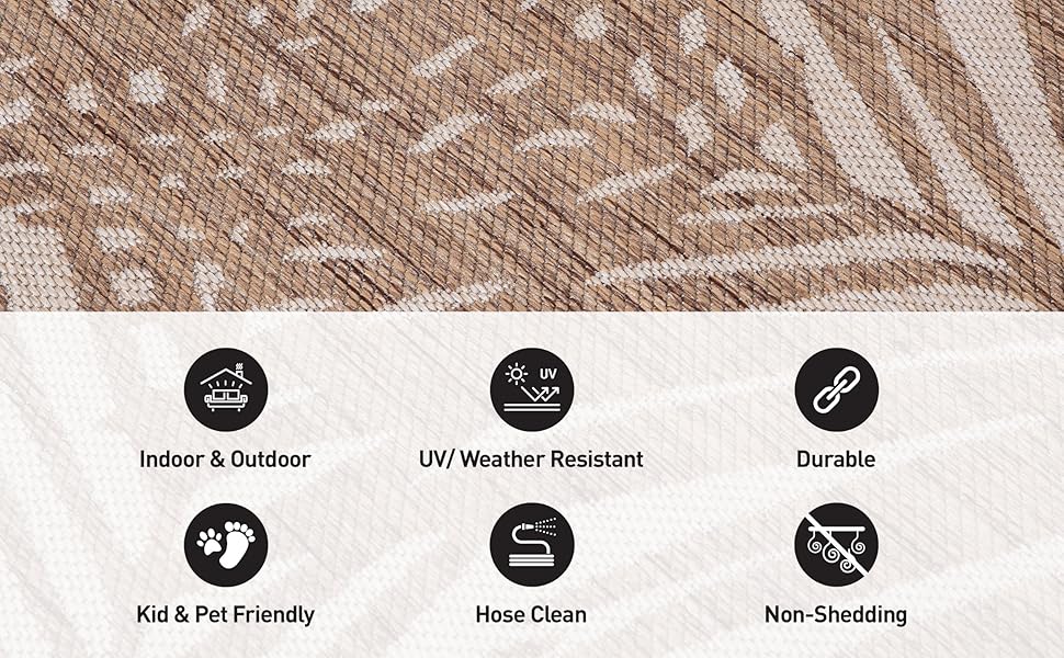 Rugshop outdoor floral summer rug patio balcony rug outdoor rug 5x7 6x9 rug soft outdoor rug summer