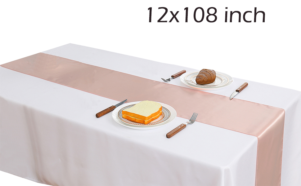 WENSINL Blush Pink Table Runners 10 Pack Satin Table