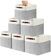 6 Pack Cube Storage Bins, Foldable Fabric Storage Bins with Handles, Fabric Basket Organizer for ...