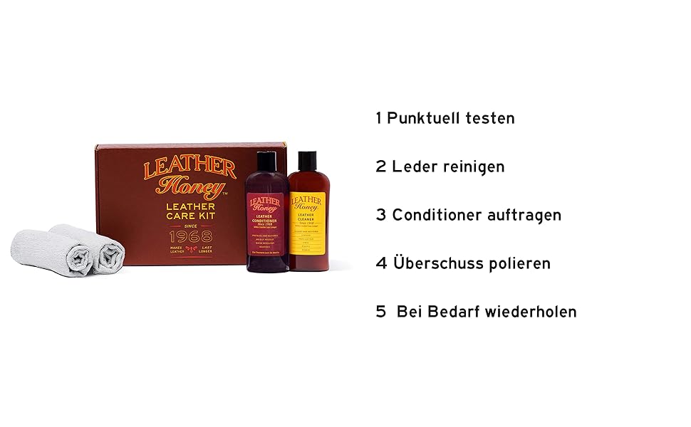 Leather Honey Komplettes Leder Reparatur Set Lederpflegemittel (236ml