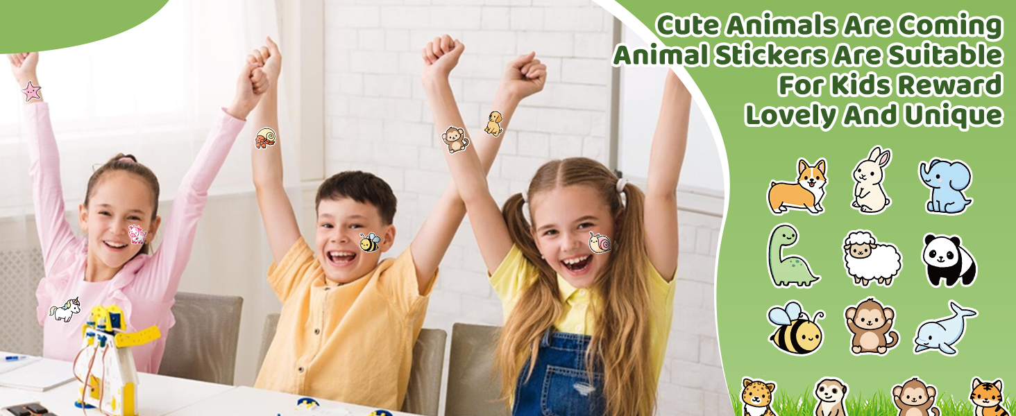 cute kawaii fun waterproof animal stickers for kids teens adults girls boys