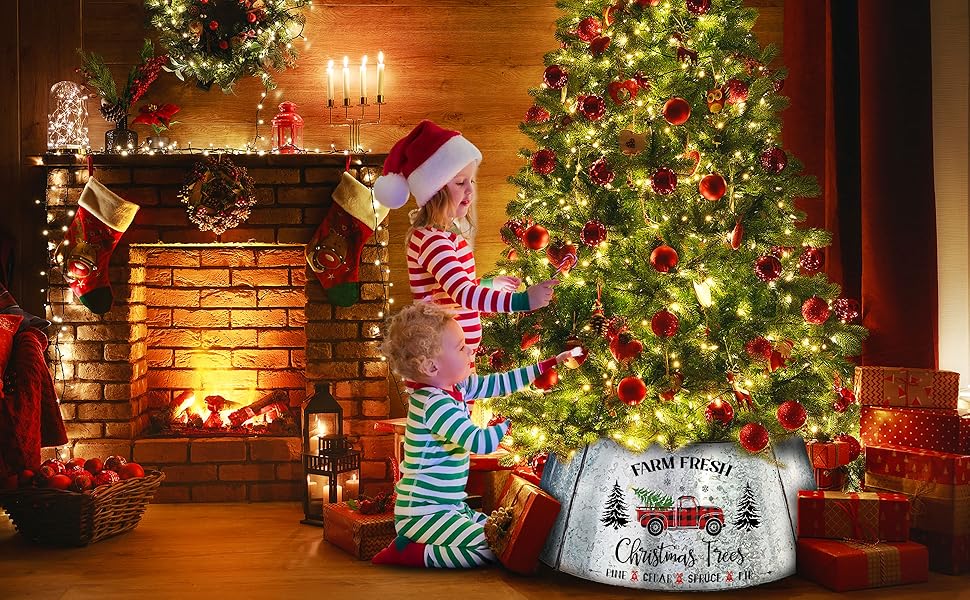 Metal Christmas Tree Collar 29 Inch Diameter Base