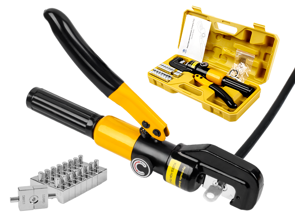 YUZES Hydraulic Crimping Tool 10 Tons, 12 AWG to 2/0 Battery