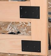 2 Pack Mending Plate,Stainless Steel Flat Straight Brace Brackets, Double-Wide Metal Plate, Durab...