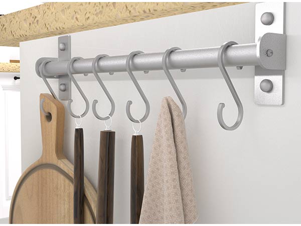 Dseap Kitchen Utensil Holder Hanger, Pot And Pan Rack Wall Mounted, Kitchen Rail