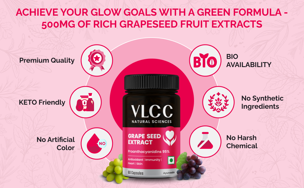 VLCC Natural Science Grape seed Extract 500mg >95 Polyphenols