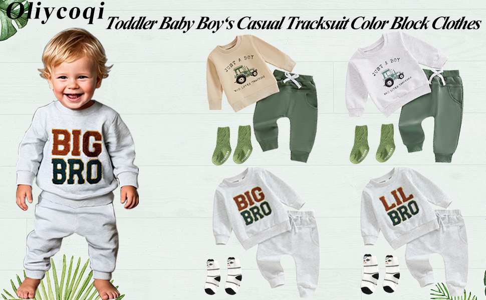 Baby Boy Clothes Outfits Fall Long Sleeve Color Block Sweatshirt Tops Casual Pants
